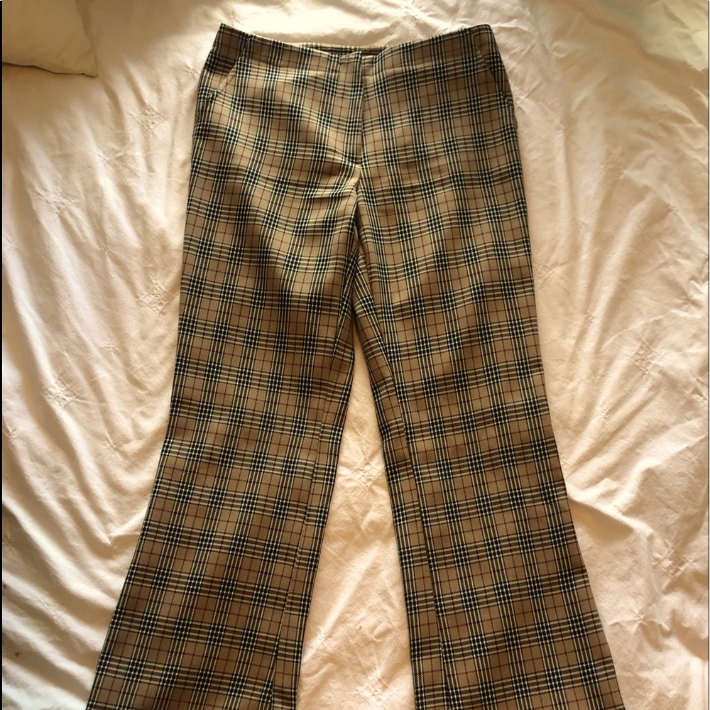 Funky dress pants with Burberry style pattern
